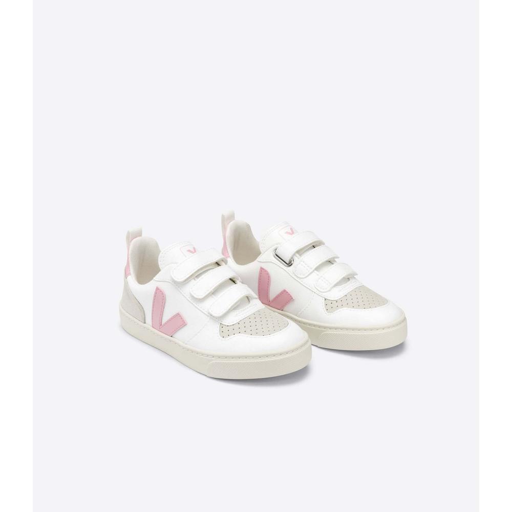 Veja V-10 STRAPS CWL Kids' Shoes White/Pink | CA 801KOR